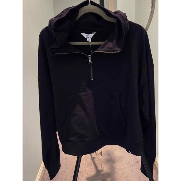 JoyLab Black Cropped Hoodie with Thumbholes – Size Medium - Picture 2 of 5